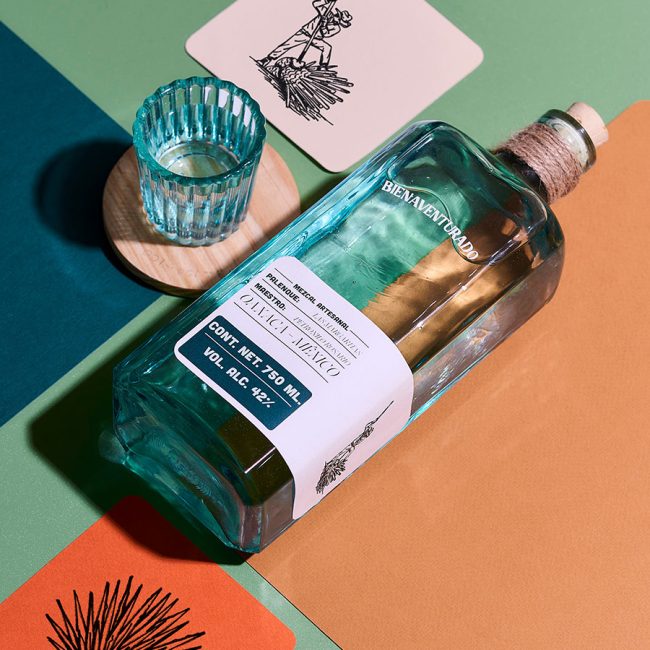 Diseño de etiqueta de Mezcal Bienaventurado
